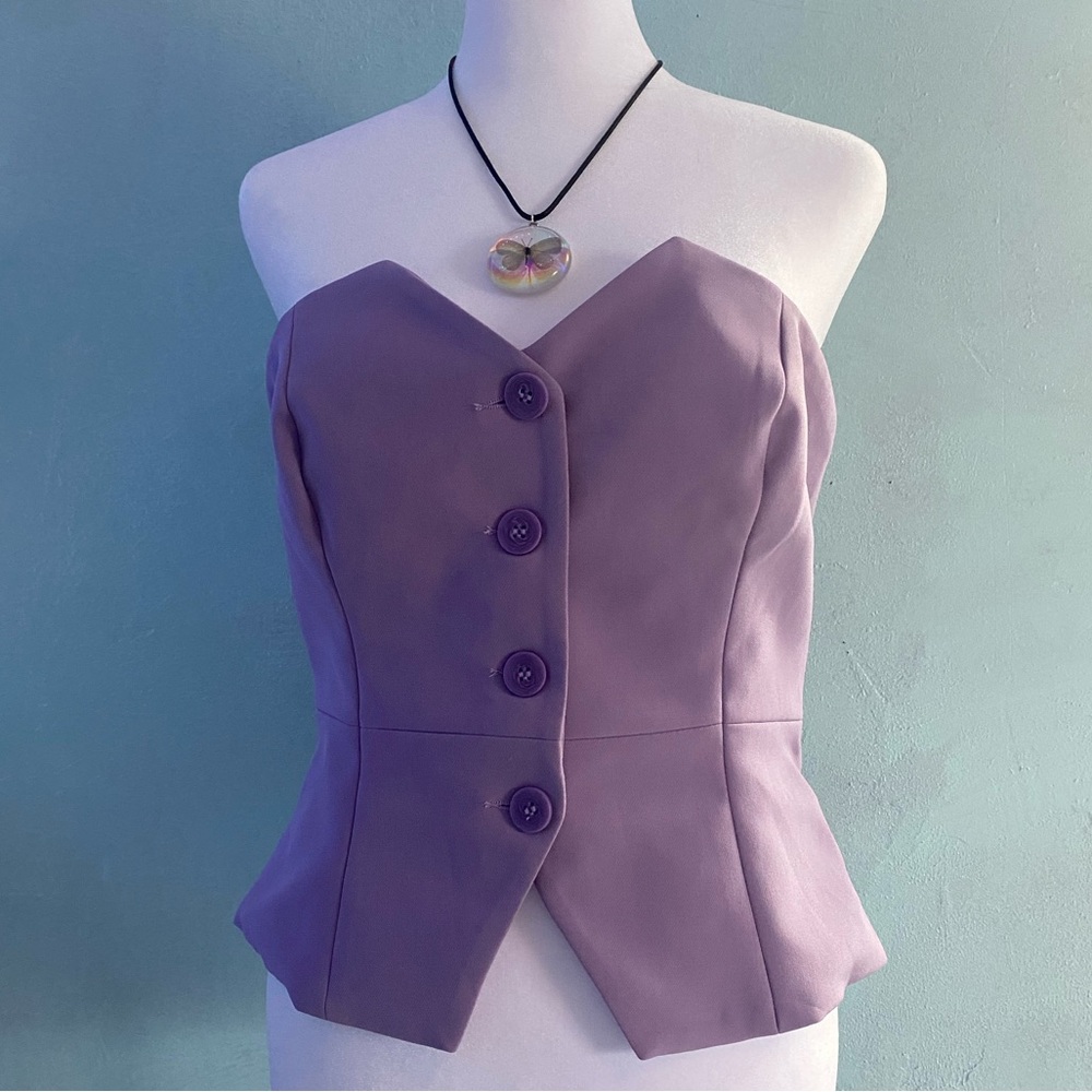 Dynamite Lavender Button-Down Blouse NWT - image 2